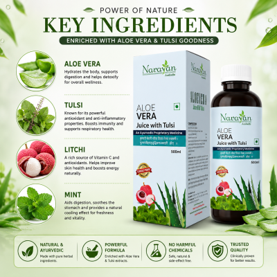 Aloevera Ras with Tulsi – 500 ml | Supports Digestion & Detoxification and Overall Wellness