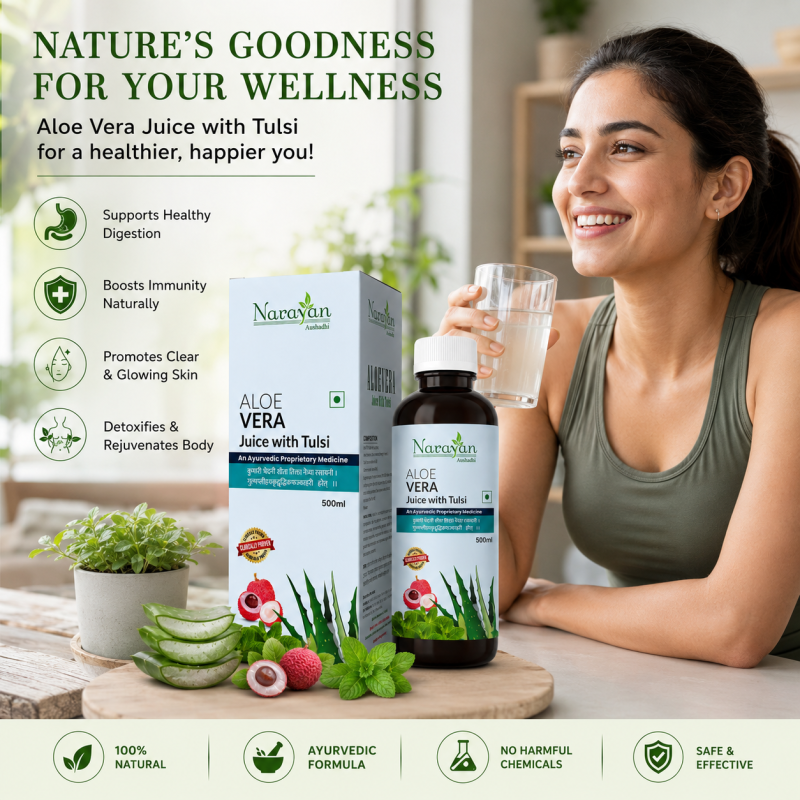 Aloevera Ras with Tulsi – 500 ml | Supports Digestion & Detoxification and Overall Wellness