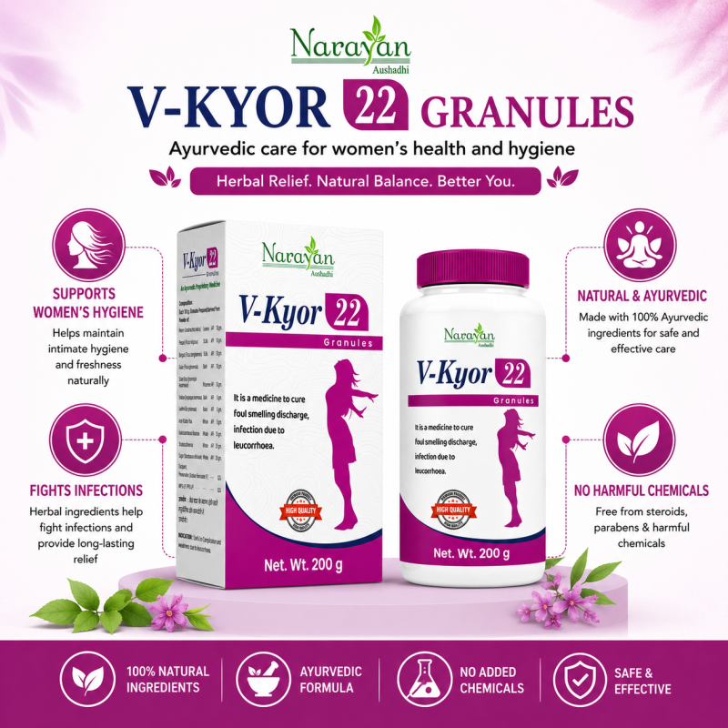 V Kyor Granules Supports Feminine Wellness and Helps Maintain Vaginal Health.